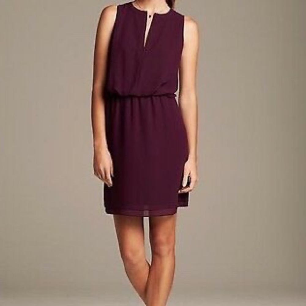 Banana Republic Sheath Zip Front Secret Plum